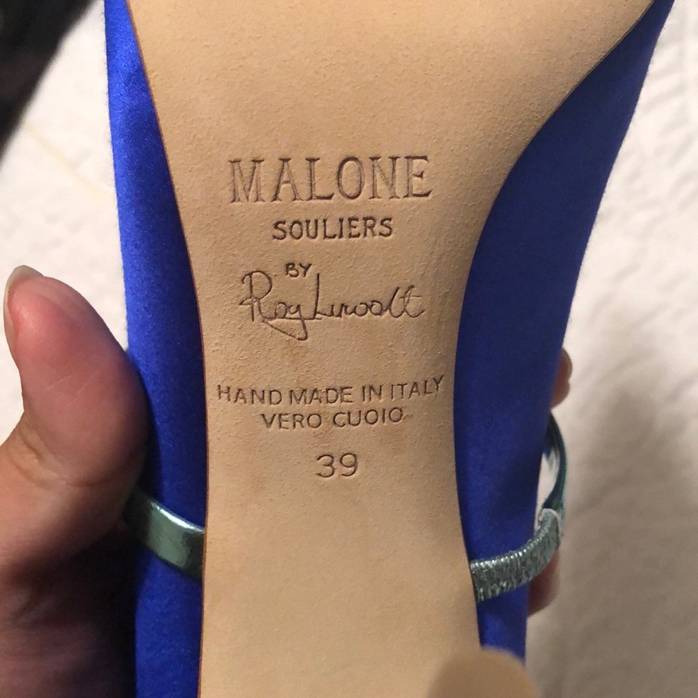 Malone Souliers satin electric blue mule size 39 - Picture 7 of 7